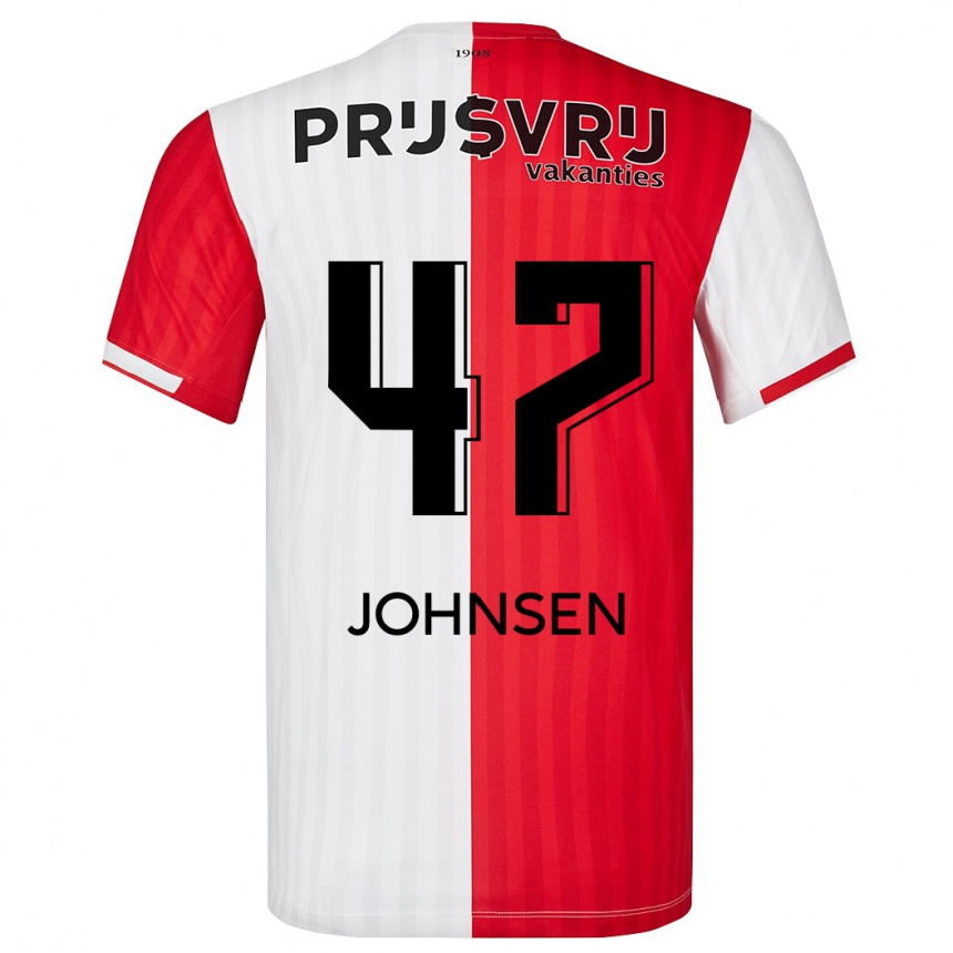 Kids Football Mikael Torset Johnsen #47 Red White Home Jersey 2023/24 T-Shirt Canada