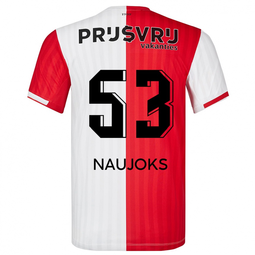 Enfant Football Maillot Noah Naujoks #53 Rouge Blanc Tenues Domicile 2023/24 Canada