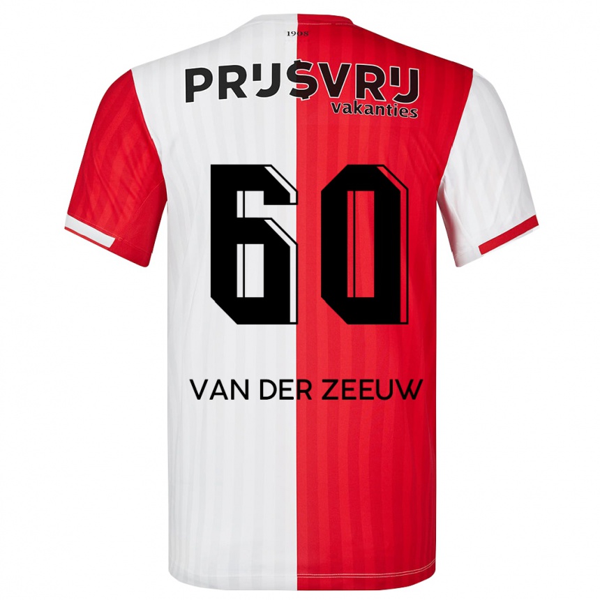 Kids Football Twan Van Der Zeeuw #60 Red White Home Jersey 2023/24 T-Shirt Canada