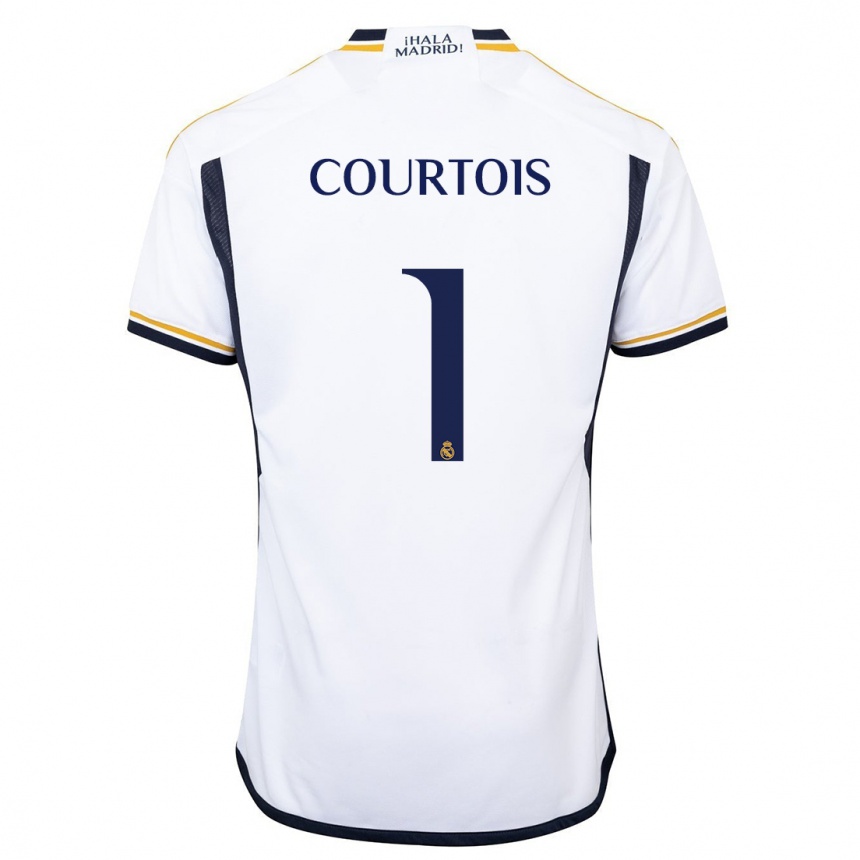 Enfant Football Maillot Thibaut Courtois #1 Blanc Tenues Domicile 2023/24 Canada