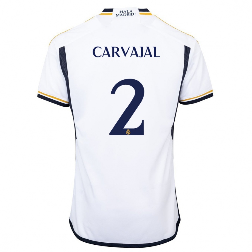 Kids  Daniel Carvajal #2 White Home Jersey 2023/24 T-Shirt Canada