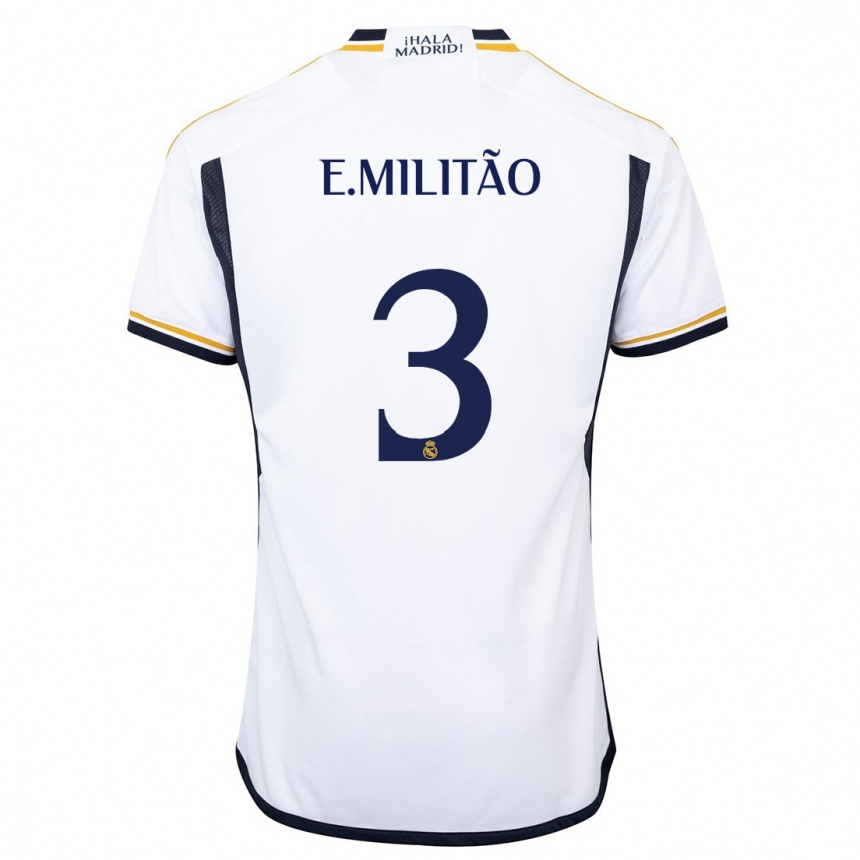 Kids Eder Militao #3 White Home Jersey 2023/24 T-Shirt Canada