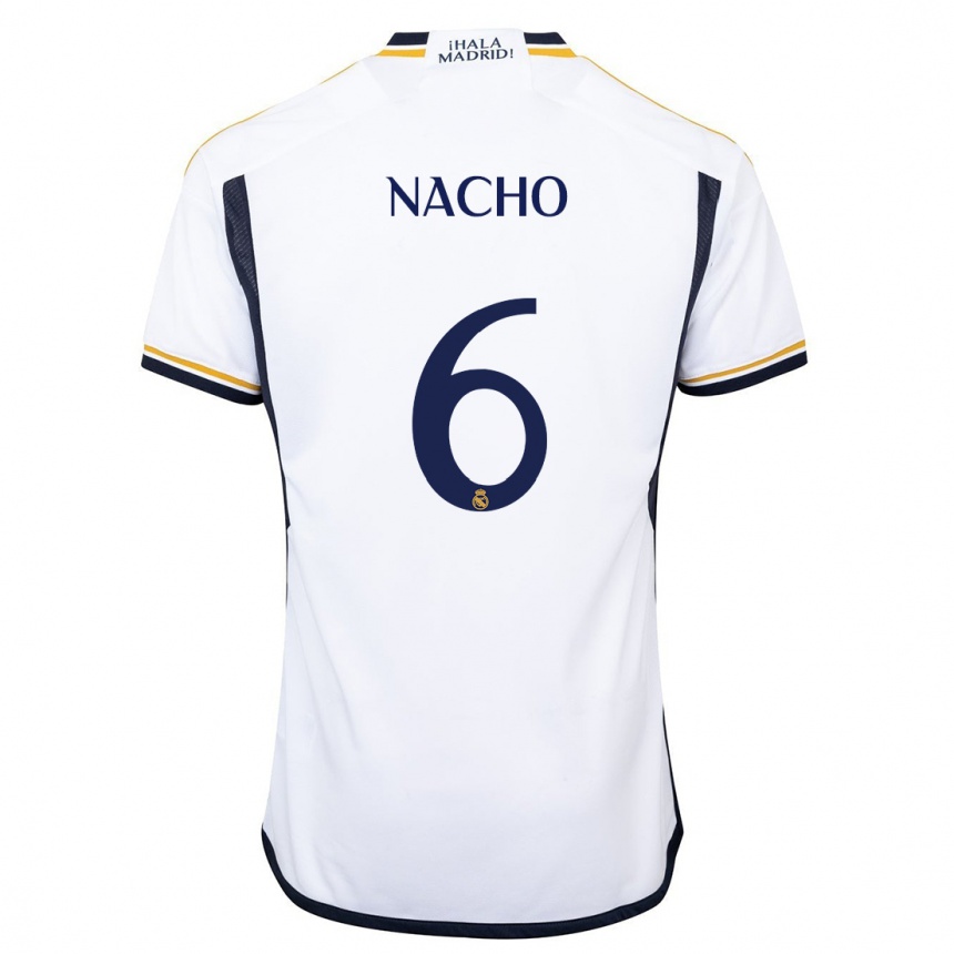 Kids  Nacho Fernandez #6 White Home Jersey 2023/24 T-Shirt Canada