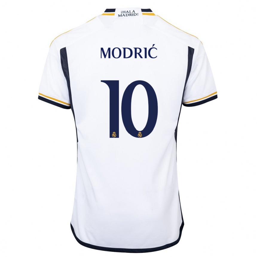 Enfant Football Maillot Luka Modric #10 Blanc Tenues Domicile 2023/24 Canada