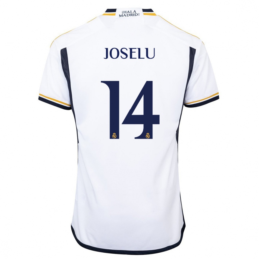 Kids Joselu #14 White Home Jersey 2023/24 T-Shirt Canada