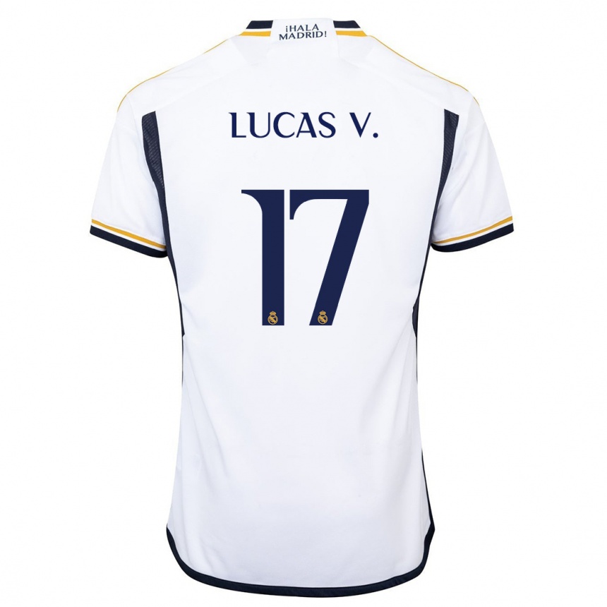 Kids  Lucas Vazquez #17 White Home Jersey 2023/24 T-Shirt Canada