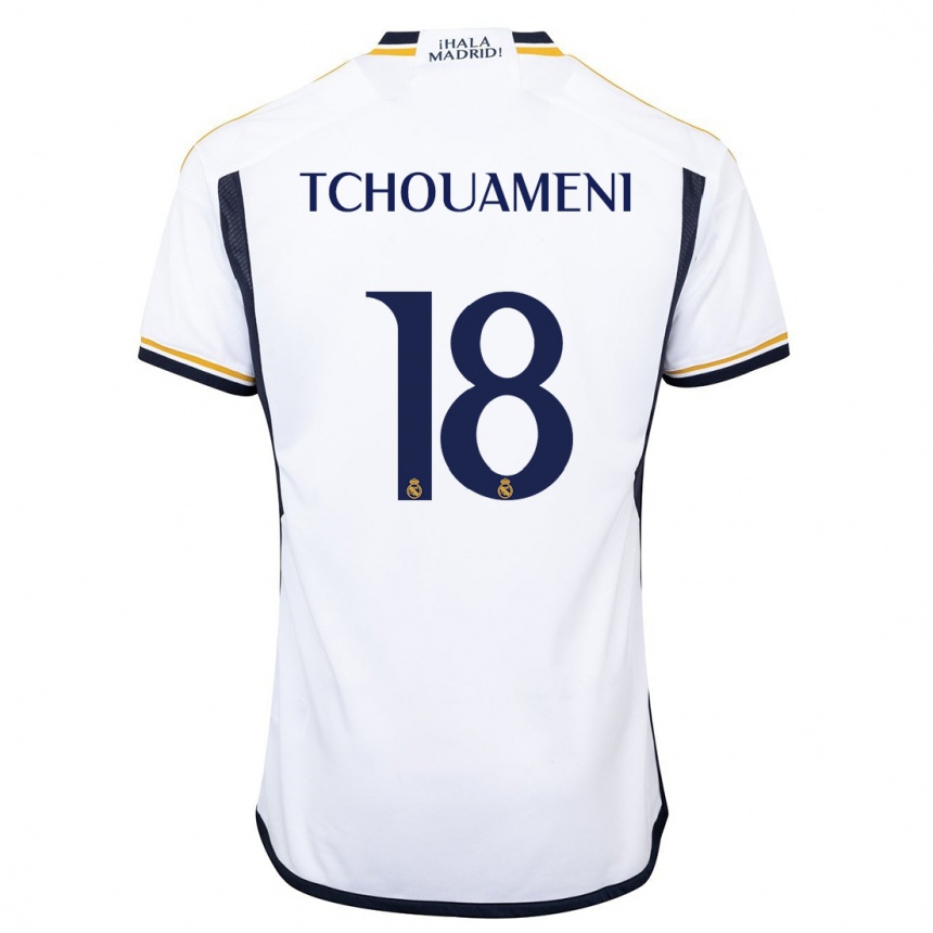 Enfant Football Maillot Aurelien Tchouameni #18 Blanc Tenues Domicile 2023/24 Canada