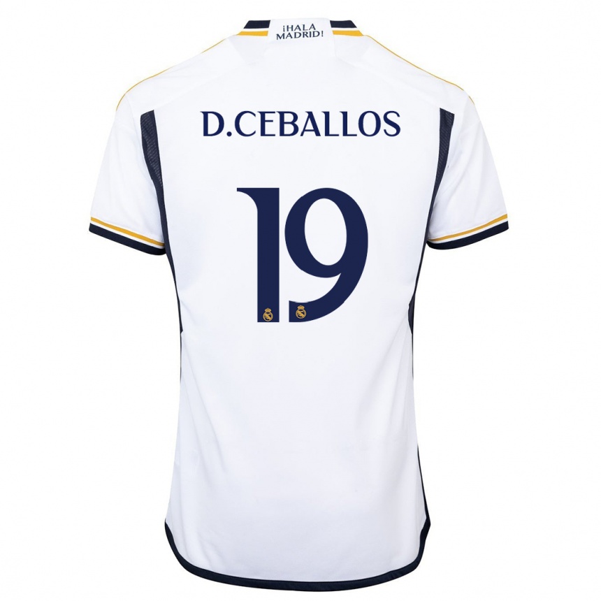 Kids Dani Ceballos #19 White Home Jersey 2023/24 T-Shirt Canada