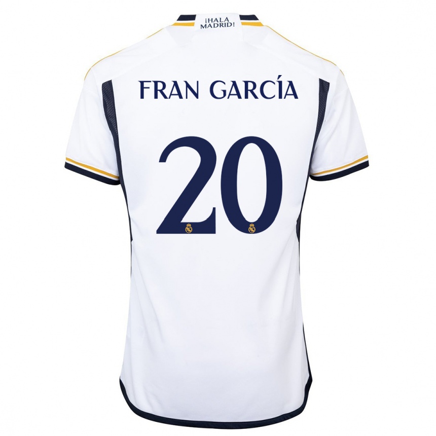 Kids  Fran García #20 White Home Jersey 2023/24 T-Shirt Canada