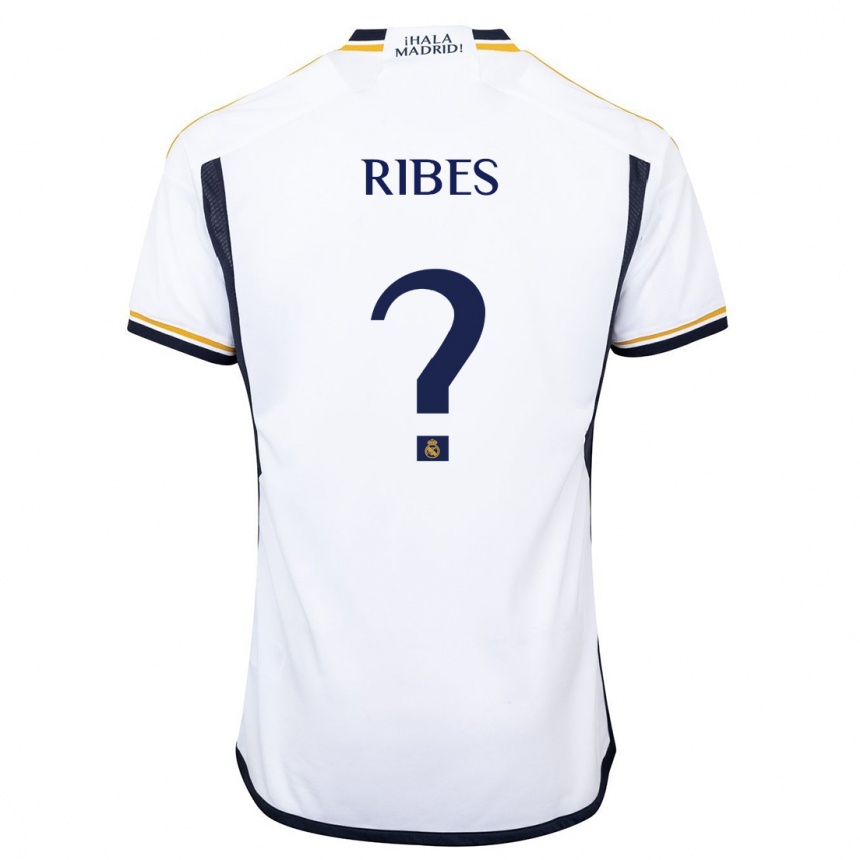 Kids  Kike Ribes #0 White Home Jersey 2023/24 T-Shirt Canada