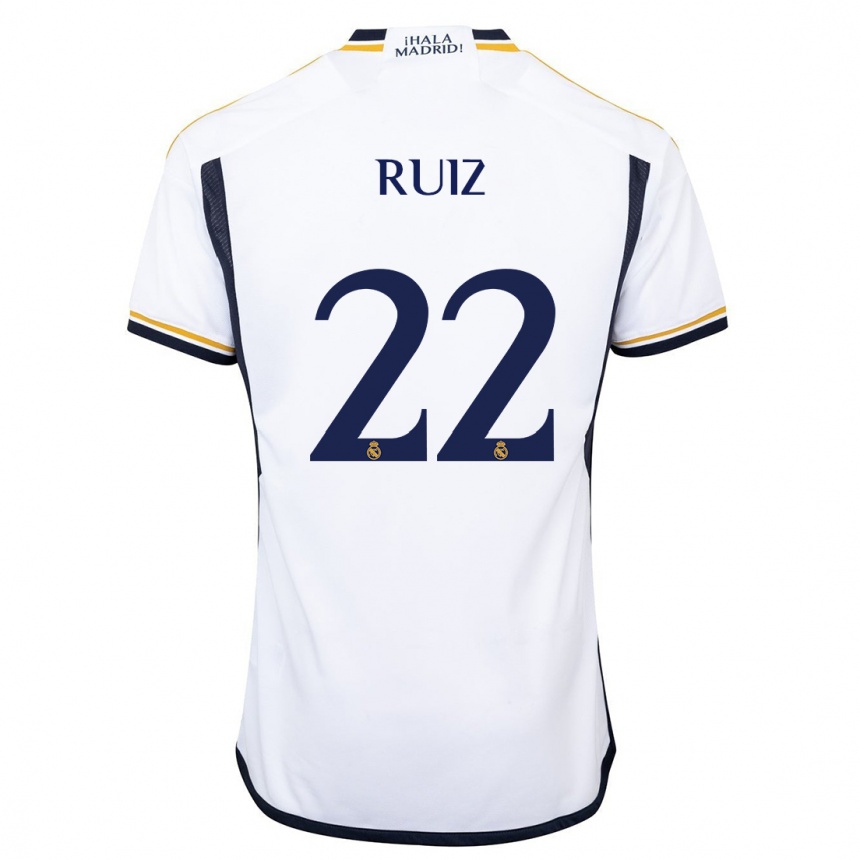 Kids  Ferran Ruiz #22 White Home Jersey 2023/24 T-Shirt Canada