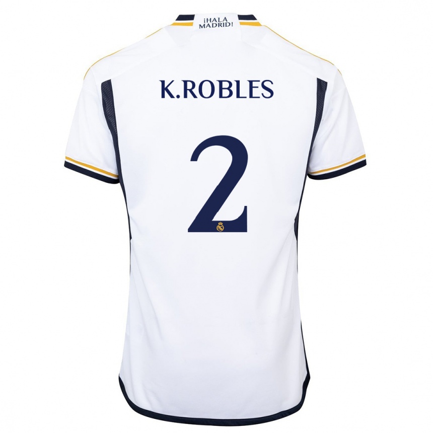 Kids  Kenti Robles #2 White Home Jersey 2023/24 T-Shirt Canada