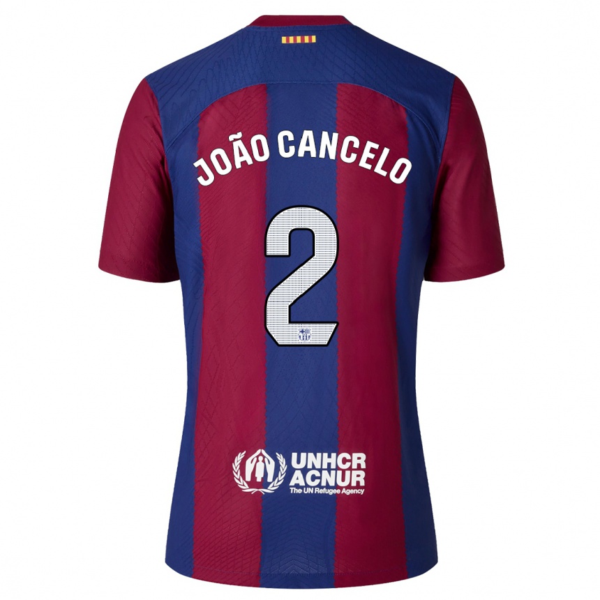 Kids Joao Cancelo #2 Red Blue Home Jersey 2023/24 T-Shirt Canada