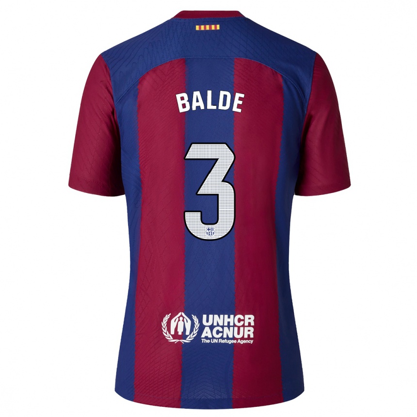 Kids Alejandro Balde #3 Red Blue Home Jersey 2023/24 T-Shirt Canada