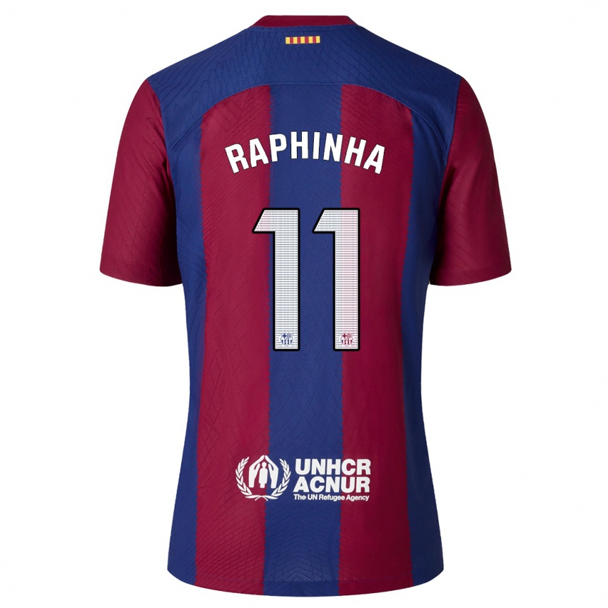 Kids  Raphinha #11 Red Blue Home Jersey 2023/24 T-Shirt Canada