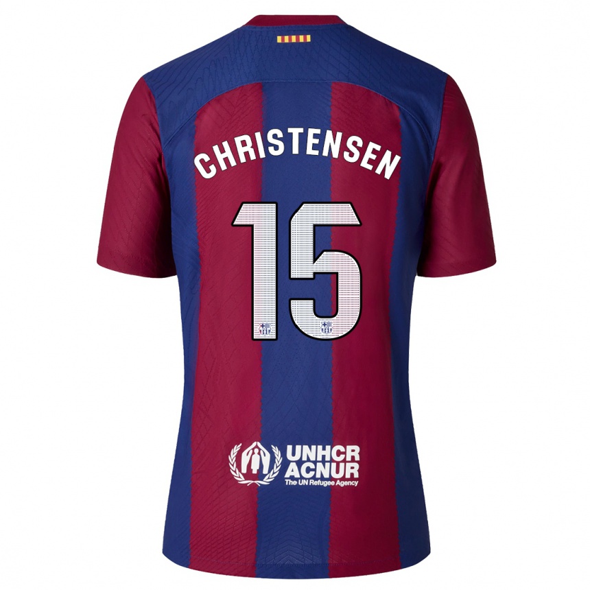 Kids Andreas Christensen #15 Red Blue Home Jersey 2023/24 T-Shirt Canada