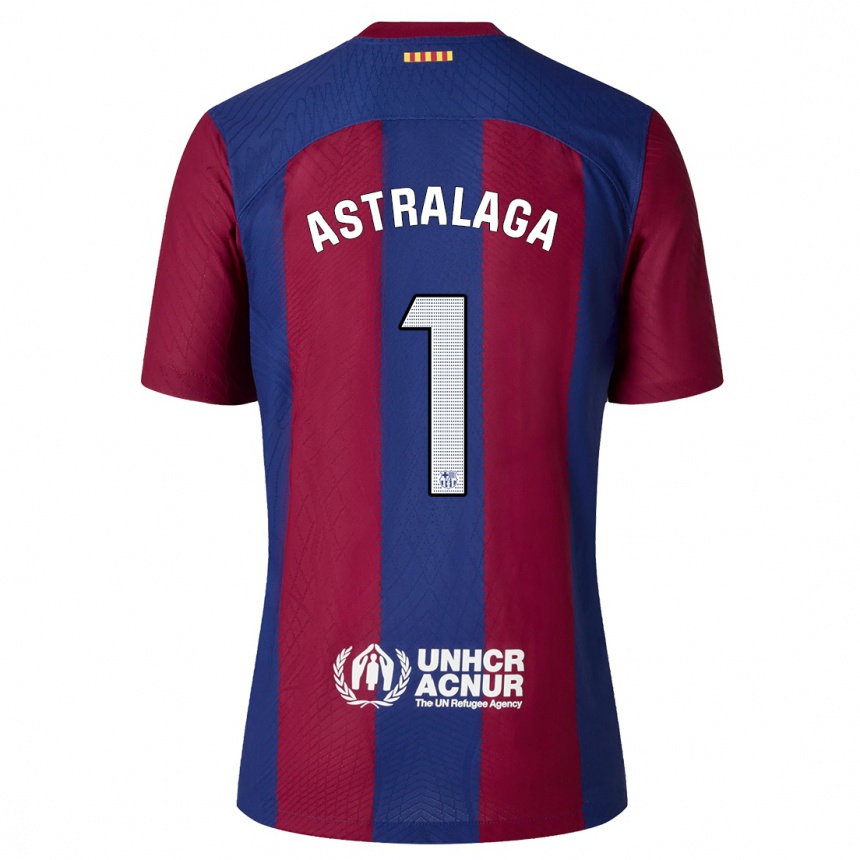 Kids  Ander Astralaga #1 Red Blue Home Jersey 2023/24 T-Shirt Canada