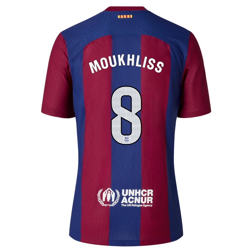 Enfant Football Maillot Moha Moukhliss #8 Rouge Bleu Tenues Domicile 2023/24 Canada