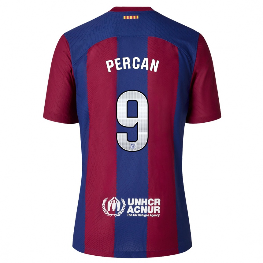 Kids  Diego Percan #9 Red Blue Home Jersey 2023/24 T-Shirt Canada