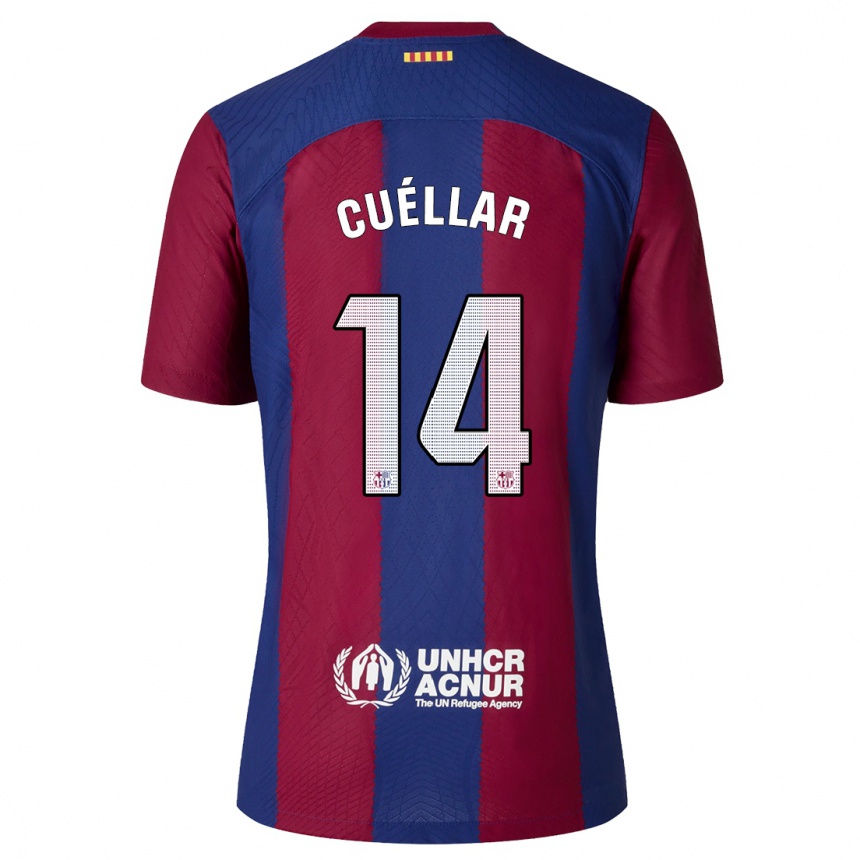 Kids Jaume Cuéllar #14 Red Blue Home Jersey 2023/24 T-Shirt Canada