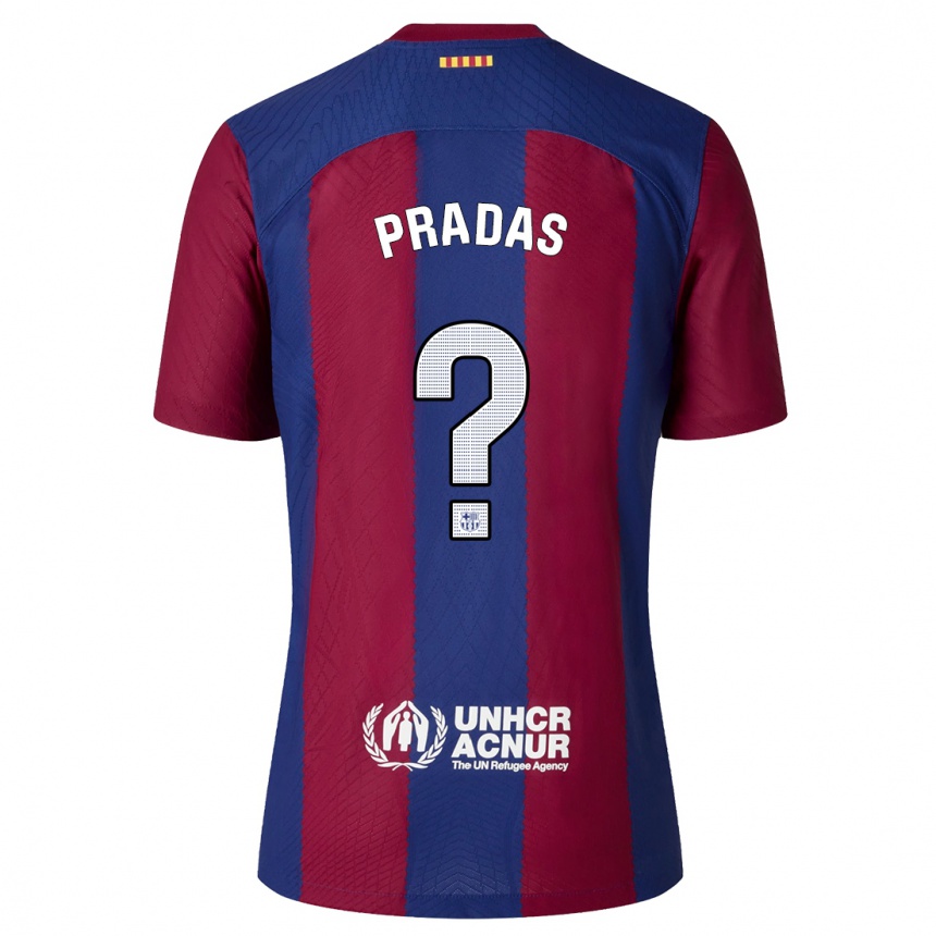 Kids Arnau Pradas #0 Red Blue Home Jersey 2023/24 T-Shirt Canada