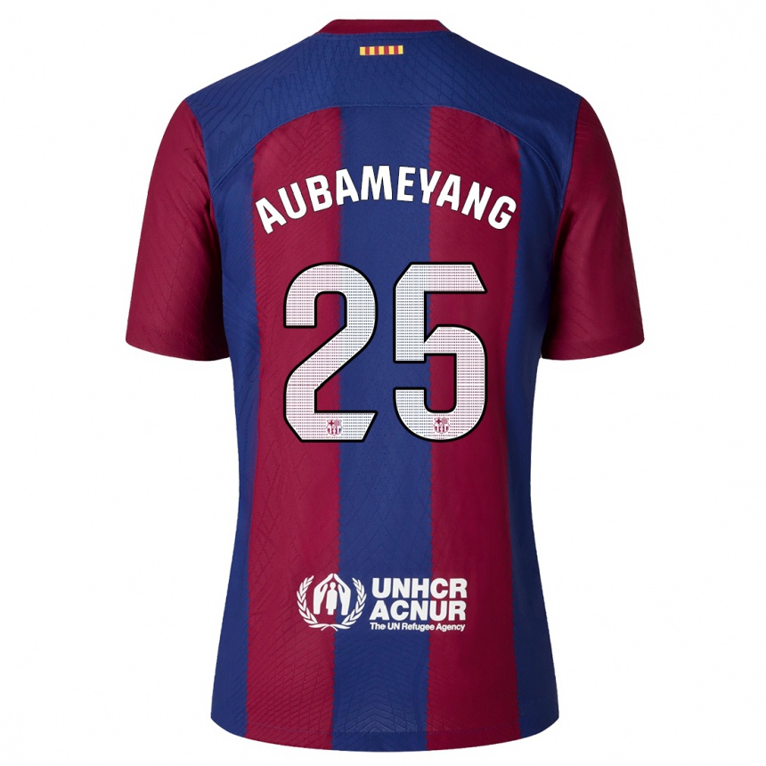 Kids  Pierre Emerick Aubameyang #25 Red Blue Home Jersey 2023/24 T-Shirt Canada