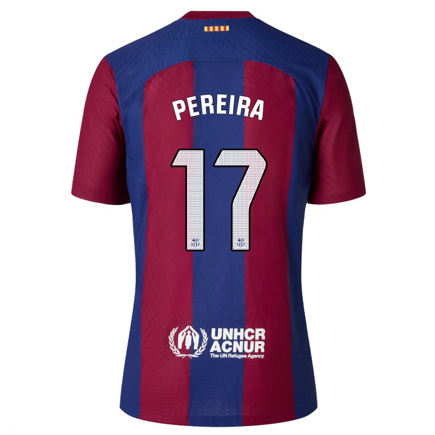 Enfant Football Maillot Andrea Pereira #17 Rouge Bleu Tenues Domicile 2023/24 Canada