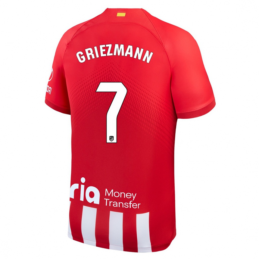 Kids  Antoine Griezmann #7 Red White Home Jersey 2023/24 T-Shirt Canada