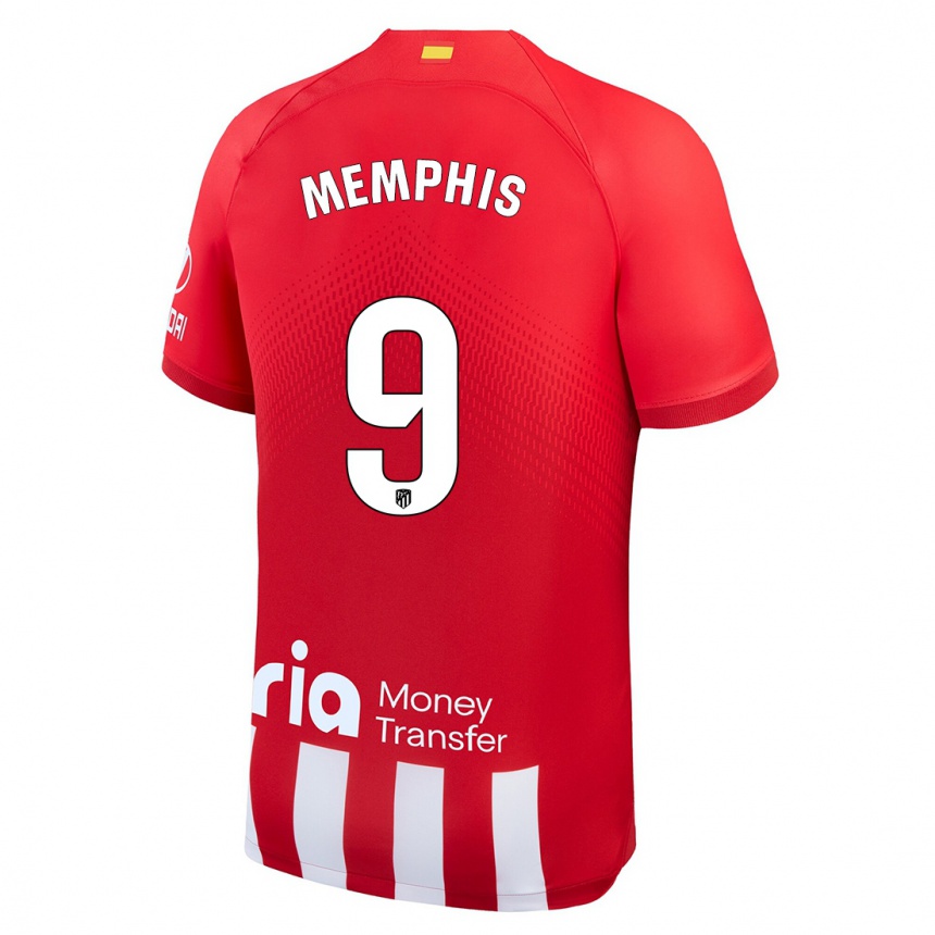 Kids Memphis Depay #9 Red White Home Jersey 2023/24 T-Shirt Canada