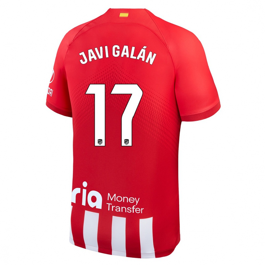 Kids  Javi Galán #17 Red White Home Jersey 2023/24 T-Shirt Canada