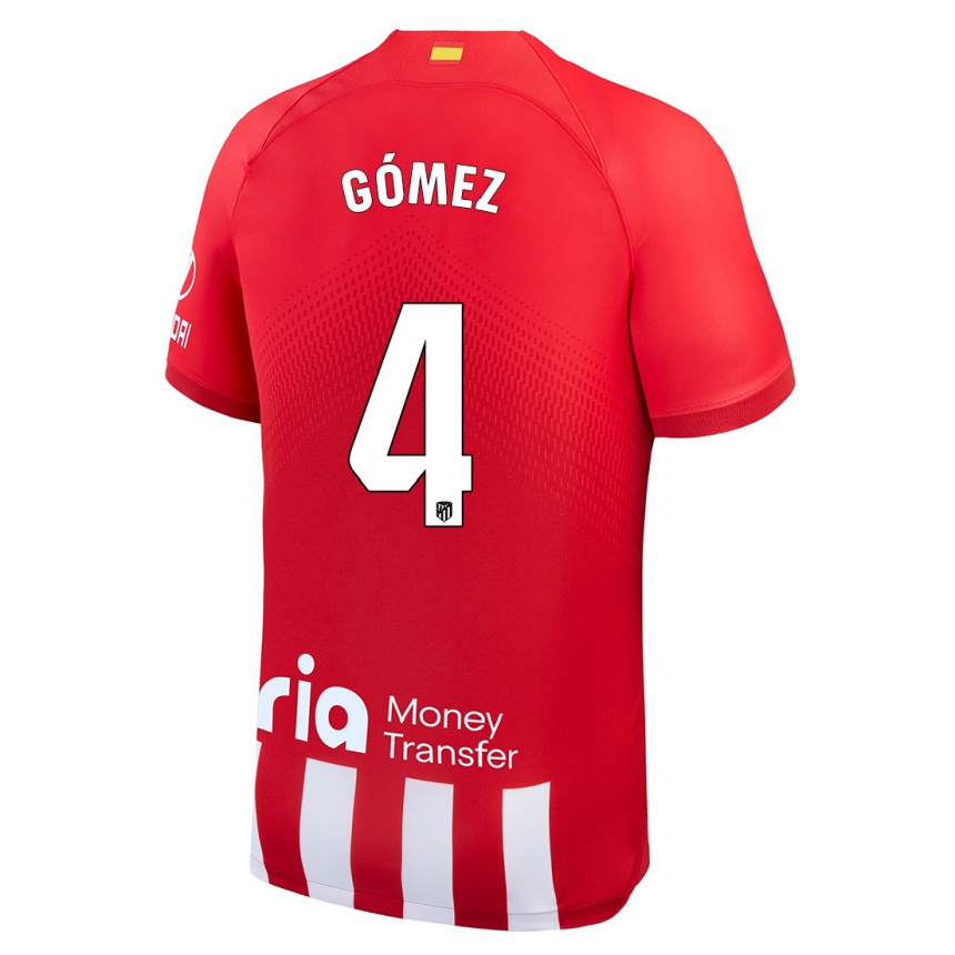 Kids Mariano Gómez #4 Red White Home Jersey 2023/24 T-Shirt Canada