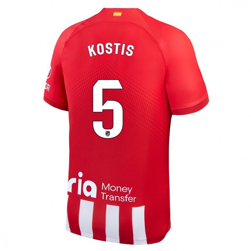 Kids Ilias Kostis #5 Red White Home Jersey 2023/24 T-Shirt Canada