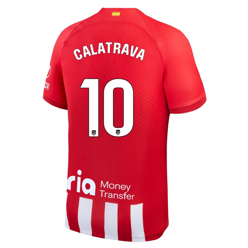 Kids Álex Calatrava #10 Red White Home Jersey 2023/24 T-Shirt Canada