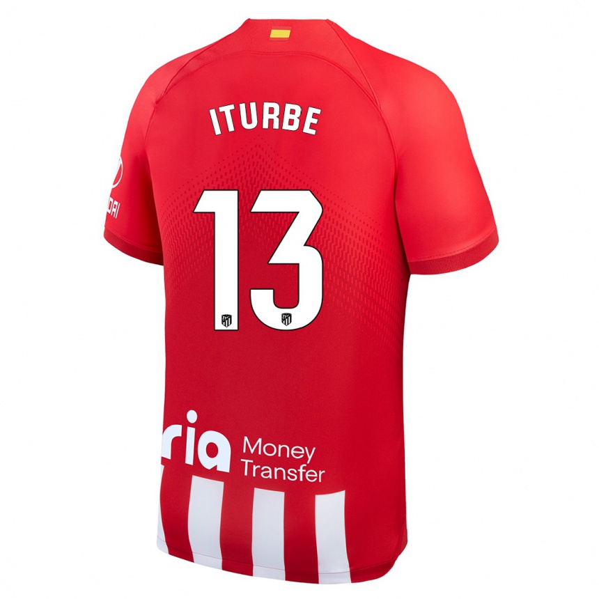 Kids Alejandro Iturbe #13 Red White Home Jersey 2023/24 T-Shirt Canada