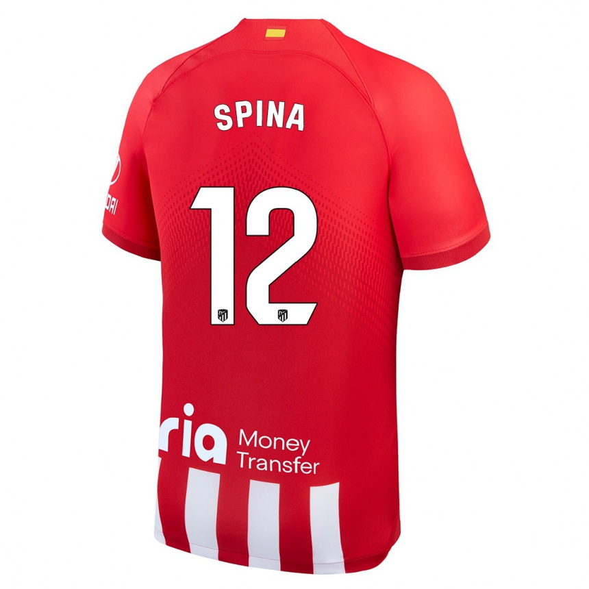 Enfant Football Maillot Gerónimo Spina #12 Rouge Blanc Tenues Domicile 2023/24 Canada