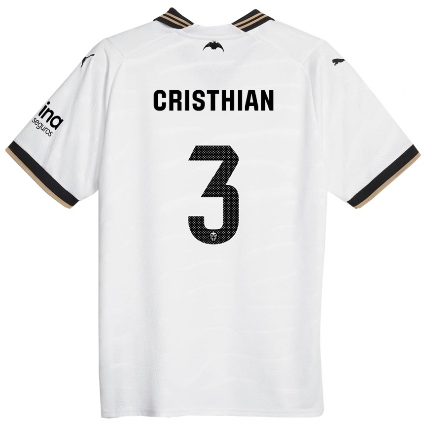 Kids Football Cristhian Mosquera #3 White Home Jersey 2023/24 T-Shirt Canada