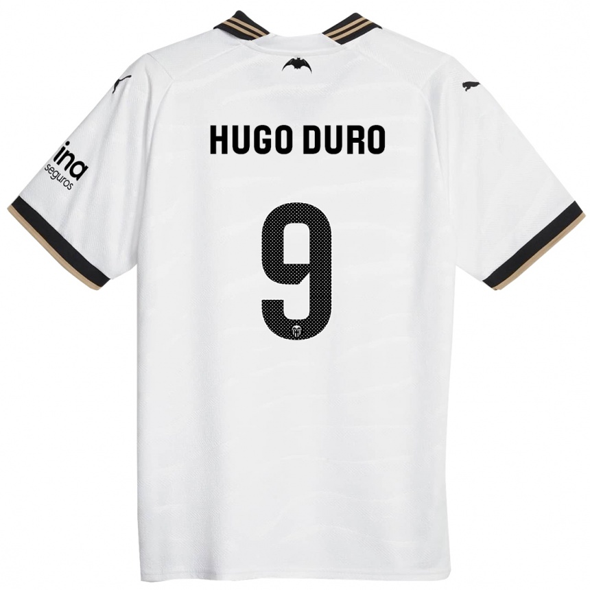 Kids Football Hugo Duro #9 White Home Jersey 2023/24 T-Shirt Canada