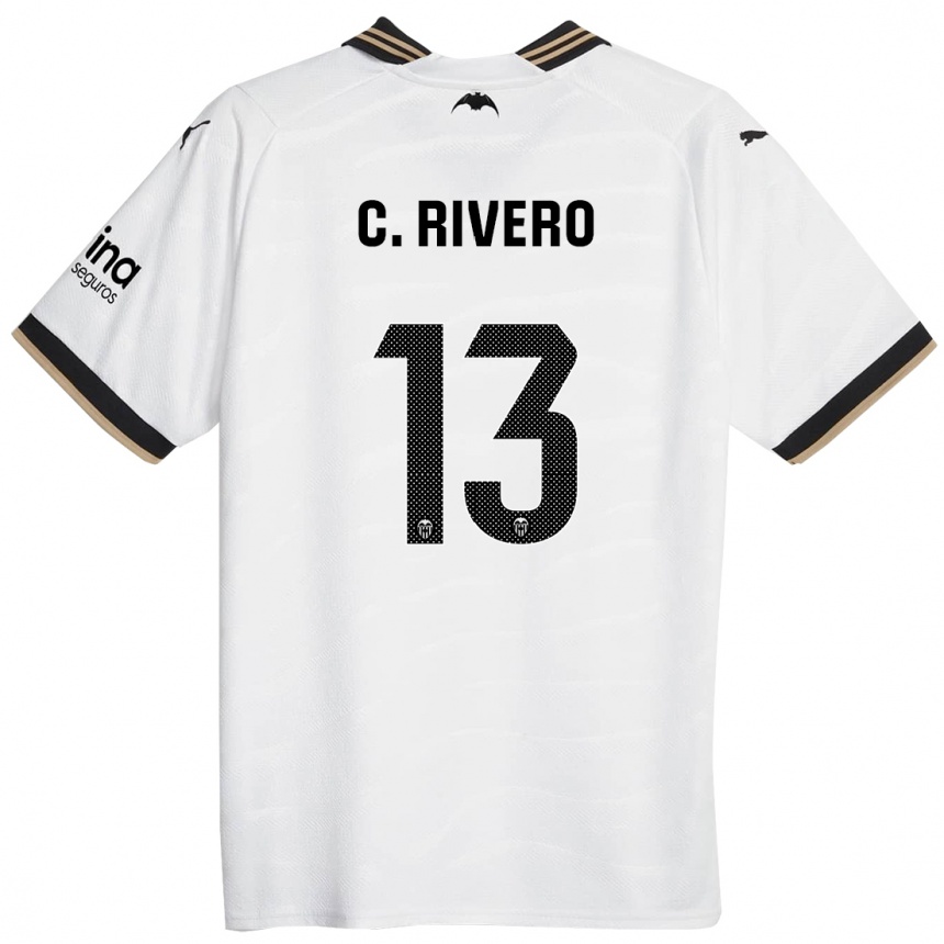 Kids Football Cristian Rivero #13 White Home Jersey 2023/24 T-Shirt Canada