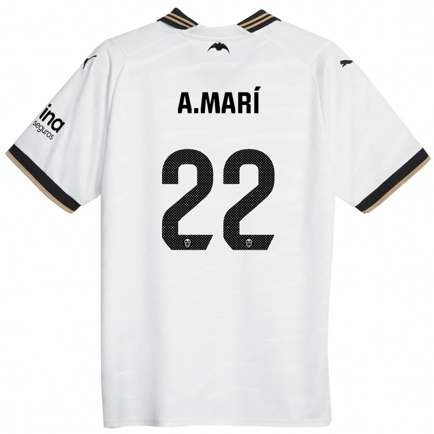 Kids Football Alberto Marí #22 White Home Jersey 2023/24 T-Shirt Canada