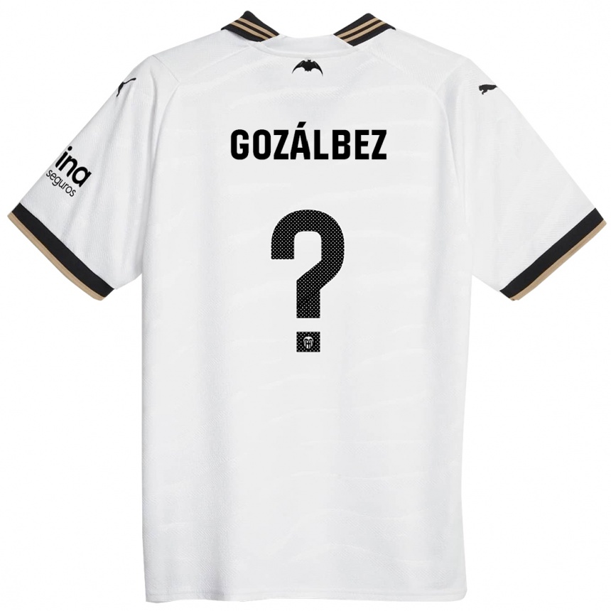 Kids Football Pablo Gozálbez #0 White Home Jersey 2023/24 T-Shirt Canada