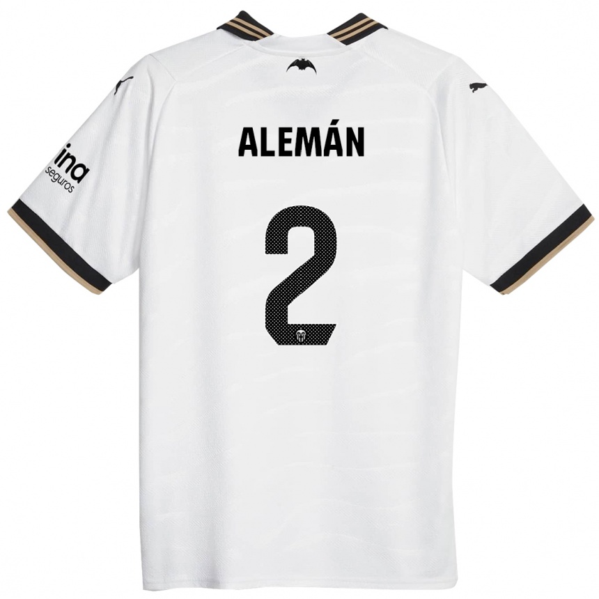 Kids Football Carlos Alemán #2 White Home Jersey 2023/24 T-Shirt Canada