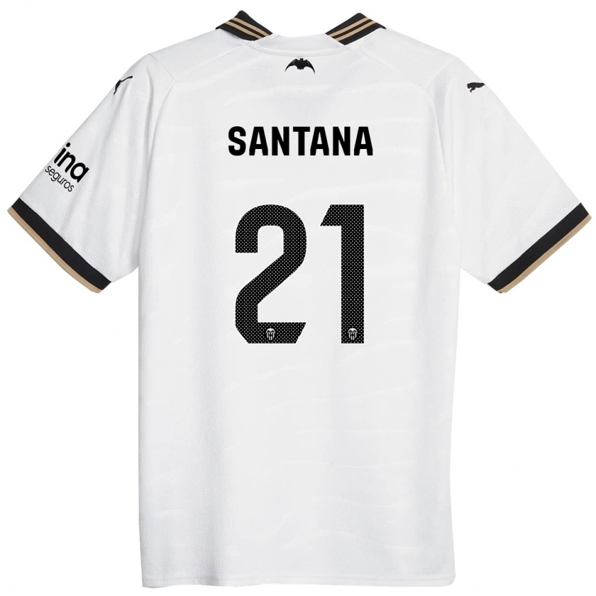 Kids Football Ismael Santana #21 White Home Jersey 2023/24 T-Shirt Canada