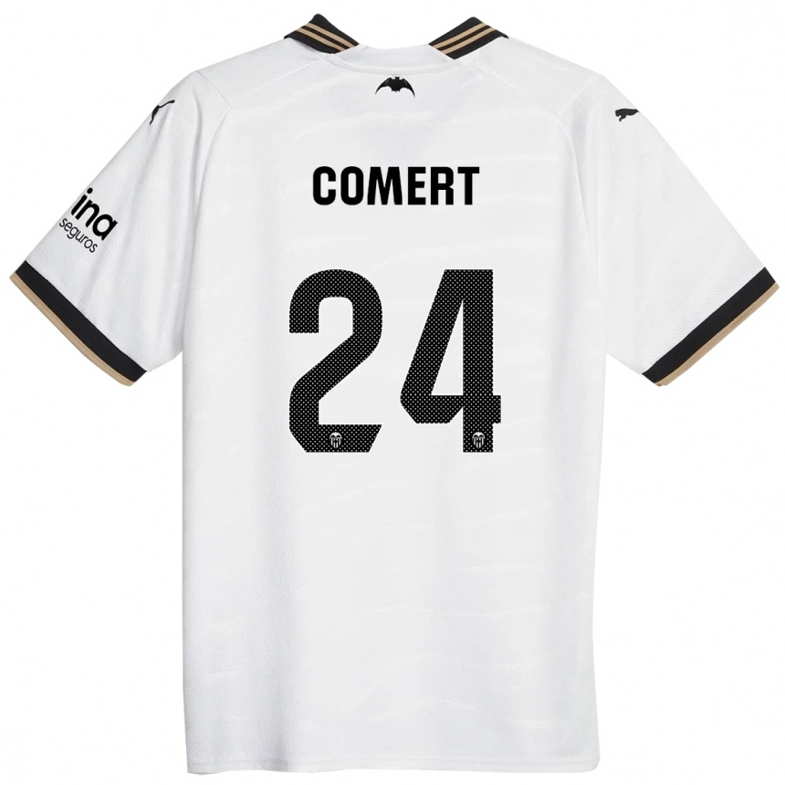 Kids Football Eray Comert #24 White Home Jersey 2023/24 T-Shirt Canada