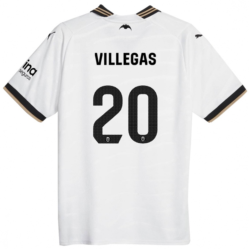 Kids Football Noelia Villegas #20 White Home Jersey 2023/24 T-Shirt Canada