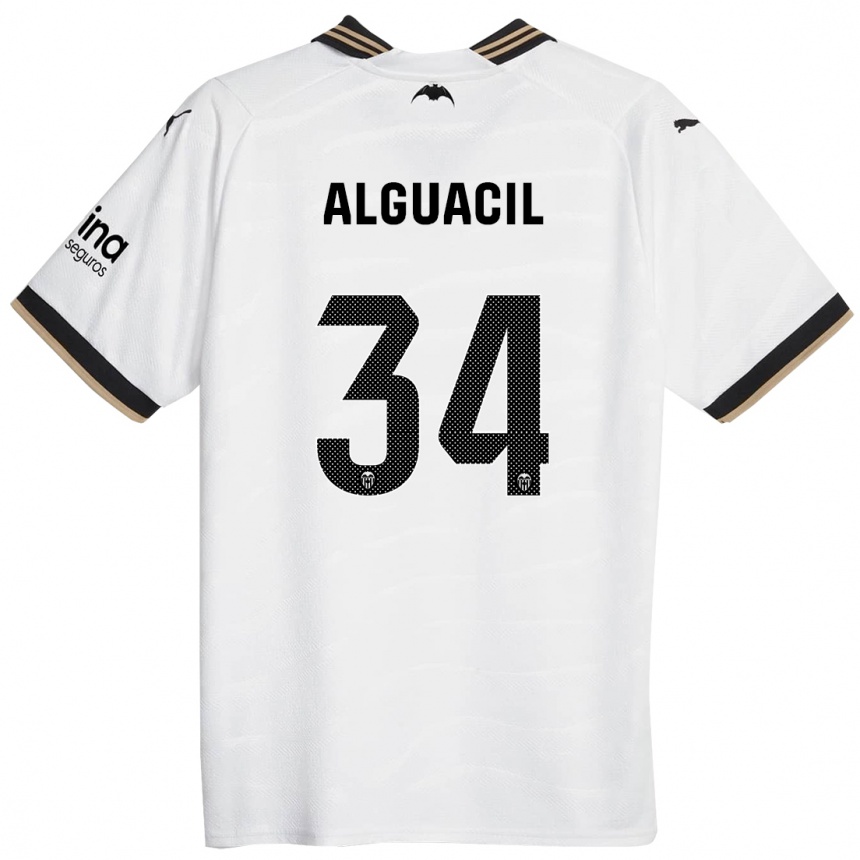 Kids Football Ainhoa Alguacil #34 White Home Jersey 2023/24 T-Shirt Canada