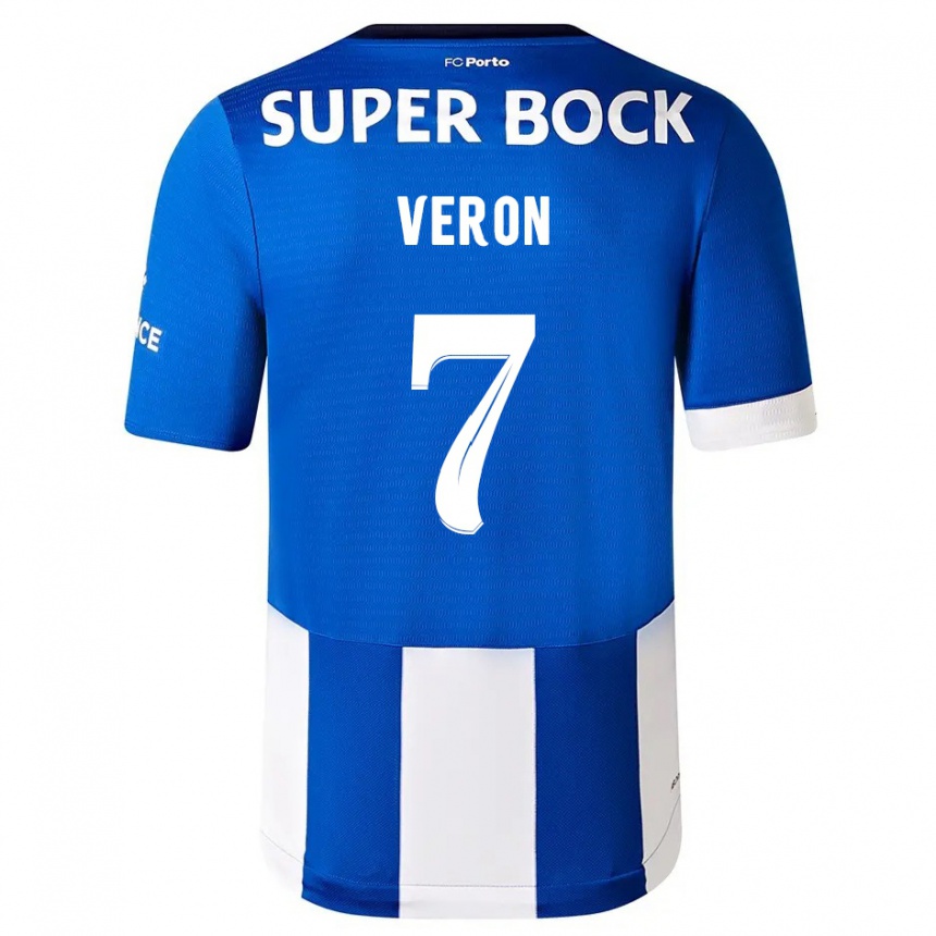 Kids  Gabriel Veron #7 Blue White Home Jersey 2023/24 T-Shirt Canada