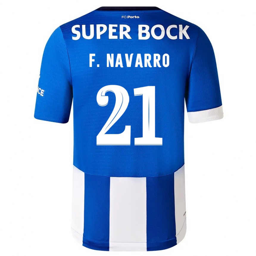 Enfant Football Maillot Fran Navarro #21 Bleu Blanc Tenues Domicile 2023/24 Canada