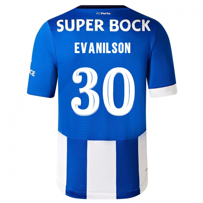 Kids Evanilson #30 Blue White Home Jersey 2023/24 T-Shirt Canada