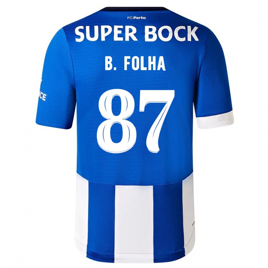 Kids  Bernardo Folha #87 Blue White Home Jersey 2023/24 T-Shirt Canada