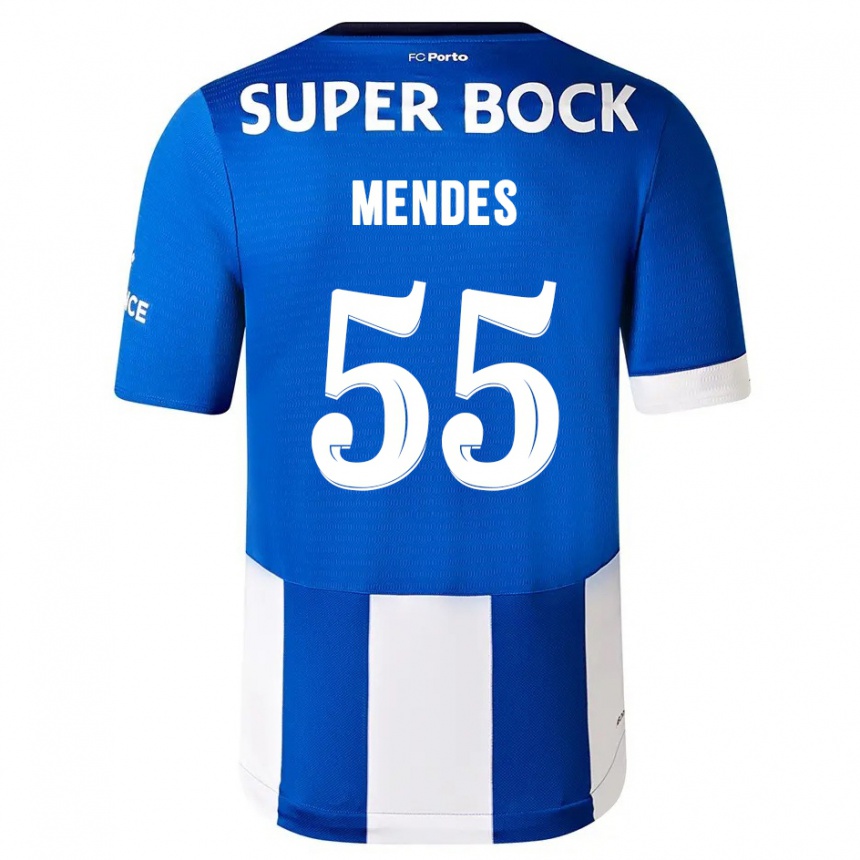 Kids  João Mendes #55 Blue White Home Jersey 2023/24 T-Shirt Canada